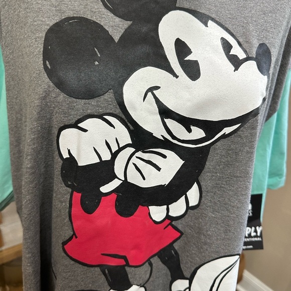 Rags Disney Adult Gray and Red Mickey Mouse T-Shirt size XXL - Picture 2 of 4